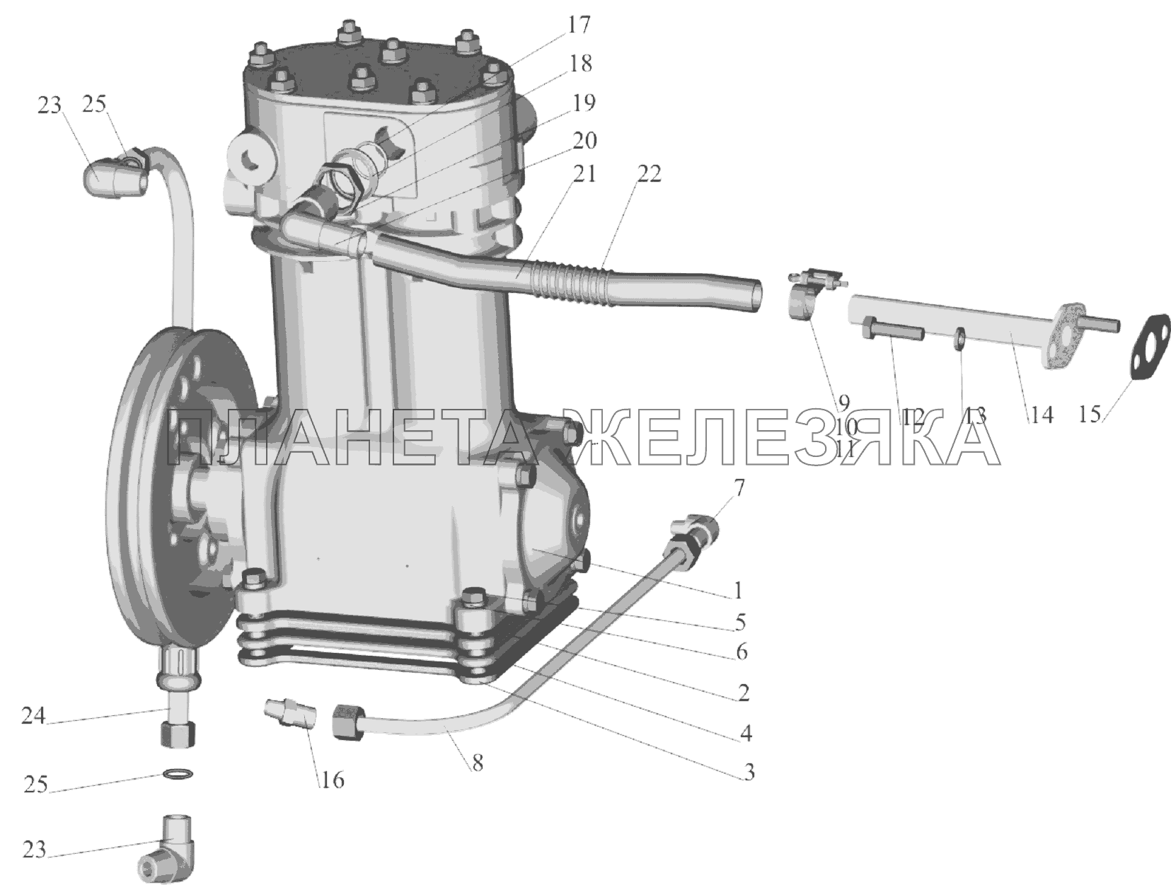 Установка пневмокомпрессора 642208-3500014 (-700) МАЗ-6303A3, 6303A5